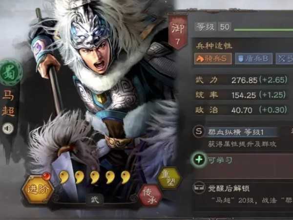 三国志战略版马超属性加点